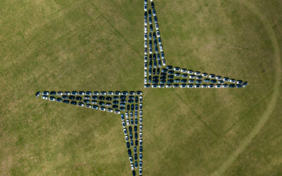 Polestar Festival 2025 On Event Production Company | Live, Hybrid and Virtual Event Production | Birds-eye view of Polestars in badge shape